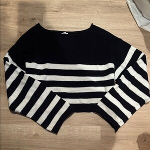 Striped navy and White Women's Sweater